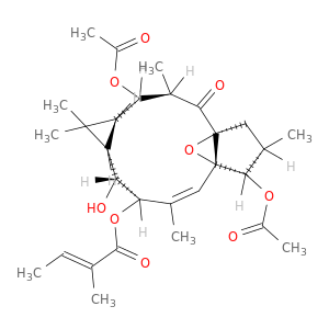 2-Butenoic acid, 2-methyl-, (1aR,2R,3S,4aR,6S,7S,7aS,8E,10R,11R,11aS)-2,7-bis(acetyloxy)-1,1a,2,3,4,6,7,10,11,11a-decahydro-11-hydroxy-1,1,3,6,9-pentamethyl-4-oxo-4a,7a-epoxy-5H-cyclopenta(a)cyclopropa(f)cycloundecen-10-yl ester, (2E)-