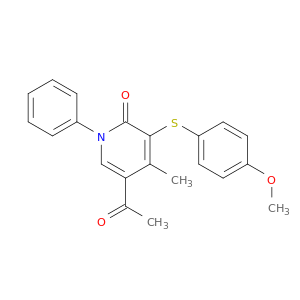 2(1H)-Pyridinone, 5-acetyl-3-[(4-methoxyphenyl)thio]-4-methyl-1-phenyl-