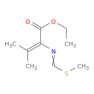 2-Butenoic acid, 3-methyl-2-[[(methylthio)methylene]amino]-, ethyl ester
