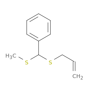 Benzene, [(methylthio)(2-propenylthio)methyl]-