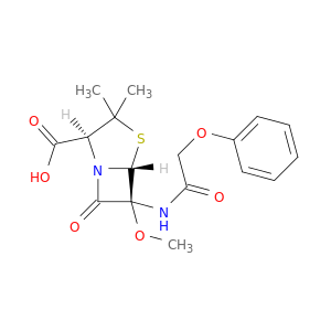 4-Thia-1-azabicyclo[3.2.0]heptane-2-carboxylicacid, 6-methoxy-3,3-dimethyl-7-oxo-6-[(phenoxyacetyl)amino]-, (2S,5R,6S)- (9CI)