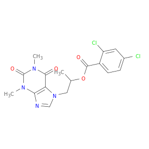 Benzoic acid,2,4-dichloro-,1-methyl-2-(1,2,3,6-tetrahydro-1,3-dimethyl-2,6-dioxo-7H-purin-7-yl)ethyl ester