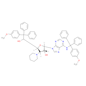 3'-PIPERIDIN-1-YL-5',N6-BIS(4-METHOXYTRITYL)-3'-DEOXYADENOSINE