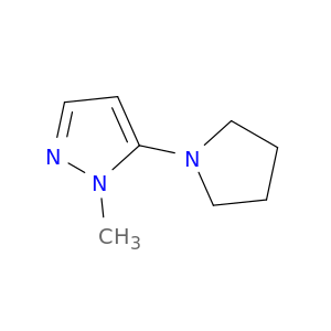 1H-Pyrazole, 1-methyl-5-(1-pyrrolidinyl)-