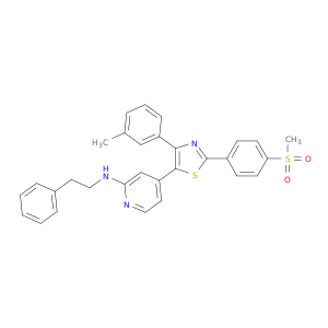 N-[4-[4-(3-METHYLPHENYL)-2-(4-METHYLSULFONYLPHENYL)-1,3-THIAZOL-5-YL]-2-PYRIDYL]-N-(2-PHENYLETHYL)AMINE