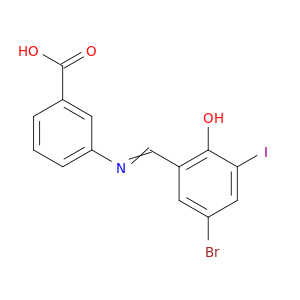 Benzoic acid, 3-[[(5-bromo-2-hydroxy-3-iodophenyl)methylene]amino]-