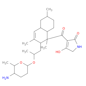 2H-Pyrrol-2-one,3-[[2-[2-[(5-aminotetrahydro-6-methyl-2H-pyran-2-yl)oxy]propyl]-1,2,4a,5,6,7,8,8a-octahydro-1,3,6-trimethyl-1-naphthalenyl]carbonyl]-1,5-dihydro-4-hydroxy-(9CI)