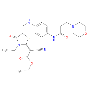 CYANO-(3-ETHYL-5-{[4-(3-MORPHOLIN-4-YL-PROPIONYLAMINO)-PHENYLAMINO]-METHYLENE}-4-OXO-THIAZOLIDIN-2-YLIDENE)-ACETIC ACID ETHYL ESTER
