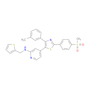 N-[4-[4-(3-METHYLPHENYL)-2-(4-METHYLSULFONYLPHENYL)-1,3-THIAZOL-5-YL]-2-PYRIDYL]-N-(2-THIENYLMETHYL)AMINE