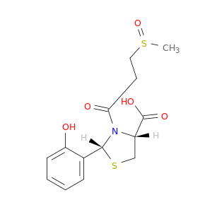 4-Thiazolidinecarboxylicacid, 2-(2-hydroxyphenyl)-3-[3-(methylsulfinyl)-1-oxopropyl]-, (2R,4R)-