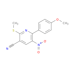3-Pyridinecarbonitrile, 6-(4-methoxyphenyl)-2-(methylthio)-5-nitro-