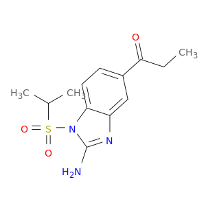 1H-Benzimidazol-2-amine, 1-[(1-methylethyl)sulfonyl]-5-(1-oxopropyl)-