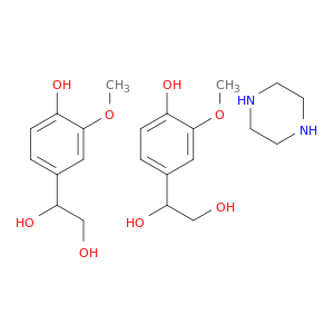 1-(4-羟基-3-甲氧基苯基)-1,2-乙二醇COMPD。用哌嗪(2：1)
