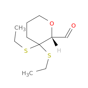 2H-Pyran-2-carboxaldehyde, 3,3-bis(ethylthio)tetrahydro-, (2R)-