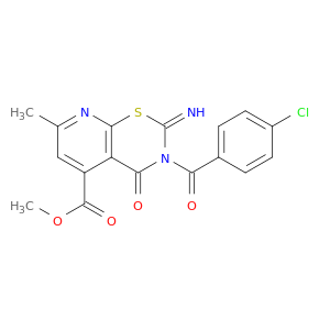 2H-Pyrido(3,2-e)-1,3-thiazine-5-carboxylic acid, 3,4-dihydro-3-(4-chlorobenzoyl)-2-imino-7-methyl-4-oxo-, methyl ester