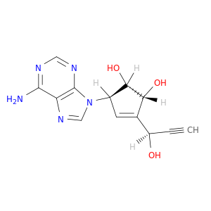 3-Cyclopentene-1,2-diol, 5-(6-amino-9H-purin-9-yl)-3-[(1R)-1-hydroxy-2-propynyl]-, (1S,2R,5R)-