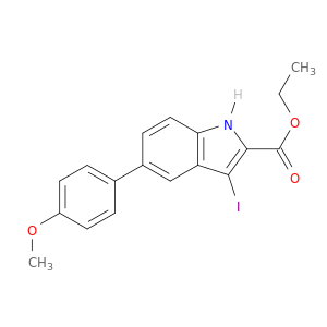 1H-Indole-2-carboxylic acid, 3-iodo-5-(4-methoxyphenyl)-, ethyl ester