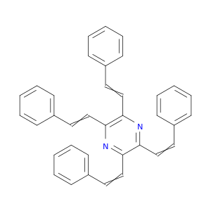 Pyrazine, tetrakis(2-phenylethenyl)-