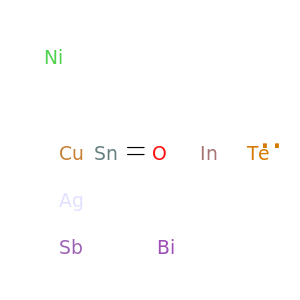 Antimony bismuth copper indium nickel silver tellurium tin oxide