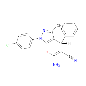 (4S)-6-氨基-1-(4-氯苯基)-1,4-二氢-3-甲基-4-苯基-吡喃并[2,3-c]吡唑-5-甲腈