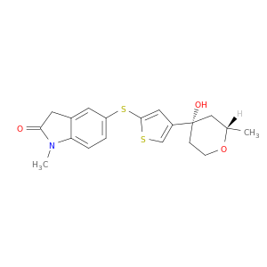 2H-INDOL-2-ONE, 1,3-DIHYDRO-1-METHYL-5-[[4-[(2S,4S)-TETRAHYDRO-4-HYDROXY-2-METHYL-2H-PYRAN-4-YL]-2-THIENYL]THIO]-