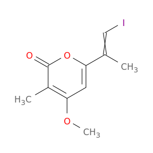 2H-Pyran-2-one, 6-(2-iodo-1-methylethenyl)-4-methoxy-3-methyl-