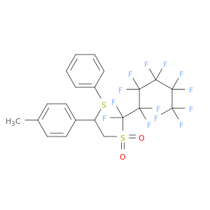 Benzene, 1-methyl-4-[1-(phenylthio)-2-[(tridecafluorohexyl)sulfonyl]ethyl]-