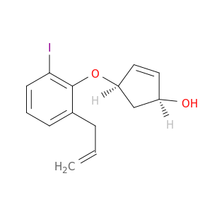 2-Cyclopenten-1-ol, 4-[2-iodo-6-(2-propenyl)phenoxy]-, cis-