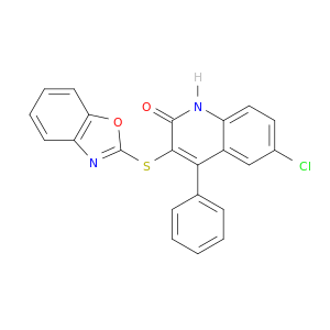 2(1H)-Quinolinone, 3-(2-benzoxazolylthio)-6-chloro-4-phenyl-
