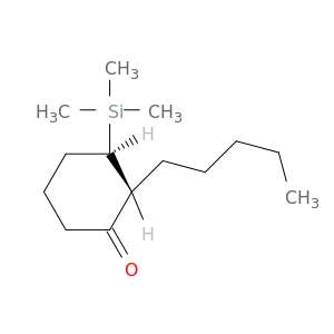 Cyclohexanone, 2-pentyl-3-(trimethylsilyl)-, trans-