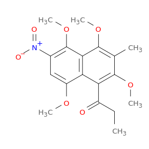 1-Propanone, 1-(2,4,5,8-tetramethoxy-3-methyl-6-nitro-1-naphthalenyl)-
