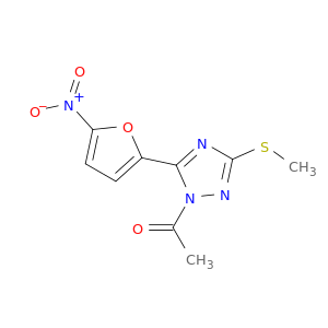 1H-1,2,4-Triazole, 1-acetyl-3-(methylthio)-5-(5-nitro-2-furanyl)-