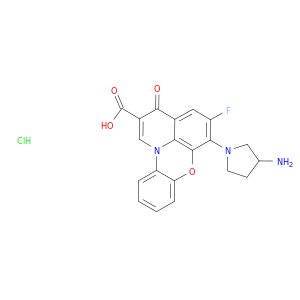 3H-Pyrido[3,2,1-kl]phenoxazine-2-carboxylicacid, 6-(3-amino-1-pyrrolidinyl)-5-fluoro-3-oxo-, hydrochloride (1:1)