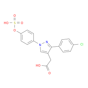 1H-Pyrazole-4-acetic acid, 3-(4-chlorophenyl)-1-[4-(sulfooxy)phenyl]-