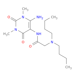 Acetamide,N-(6-amino-1,2,3,4-tetrahydro-1,3-dimethyl-2,4-dioxo-5-pyrimidinyl)-2-(dibutylamino)-