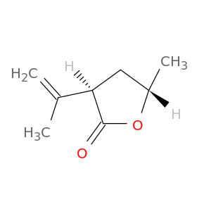 2(3H)-Furanone, dihydro-5-methyl-3-(1-methylethenyl)-, trans-
