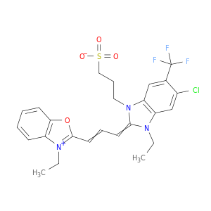 Benzoxazolium,2-[3-[5-氯-3-乙基-1,3-二氢-1-(3-磺丙基)-6-(三氟甲基)-2H-苯并咪唑-2-ylidene]-1-Propen-1-基]-3-乙基,内盐