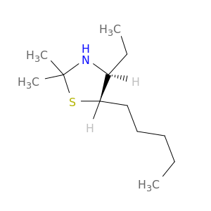 Thiazolidine, 4-ethyl-2,2-dimethyl-5-pentyl-, trans-