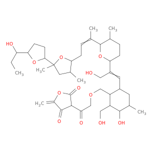 2,4(3H,5H)-Furandione,3-[[3-hydroxy-2-(hydroxymethyl)-6-[3-hydroxy-2-[tetrahydro-5-methyl-6-[1-methyl-3-[octahydro-5'-(1-hydroxypropyl)-2,4-dimethyl[2,2'-bifuran]-5-yl]-1-propenyl]-2H-pyran-2-yl]-1-propenyl]-4-methylcyclohexyl]methoxyacetyl]-5-methylene-,