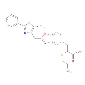5-Benzofuranpropanoicacid, 2-[(5-methyl-2-phenyl-4-oxazolyl)methyl]-a-(propylthio)-