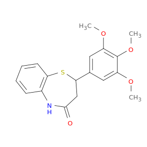 1,5-Benzothiazepin-4(5H)-one, 2,3-dihydro-2-(3,4,5-trimethoxyphenyl)-