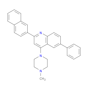 Quinoline, 4-(4-methyl-1-piperazinyl)-2-(2-naphthalenyl)-6-phenyl-