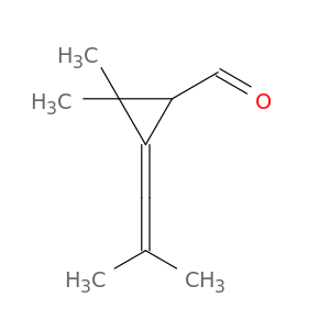 2,2-dimethyl-3-(2-methylprop-1-en-1-ylidene)cyclopropane-1-carbaldehyde