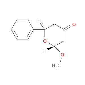4H-Pyran-4-one, tetrahydro-2-methoxy-6-phenyl-, trans-