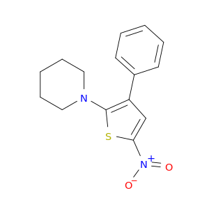Piperidine, 1-(5-nitro-3-phenyl-2-thienyl)-