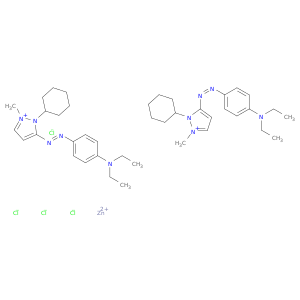 1-cyclohexyl-5-{(e)-[4-(diethylamino)phenyl]diazenyl}-2-methyl-1h-pyrazol-2-ium zinc chloride(2:1:4)