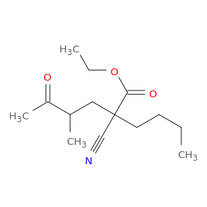 Hexanoic acid, 2-butyl-2-cyano-4-methyl-5-oxo-, ethyl ester
