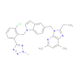 3H-Imidazo[4,5-b]pyridine,3-[[1-[[2-chloro-6-(2H-tetrazol-5-yl)phenyl]methyl]-1H-indol-5-yl]methyl]-2-ethyl-5,7-dimethyl-