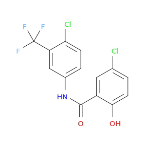 Benzamide, 5-chloro-N-[4-chloro-3-(trifluoromethyl)phenyl]-2-hydroxy-