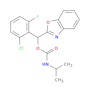 Carbamic acid,(1-methylethyl)-, 2-benzoxazolyl(2-chloro-6-fluorophenyl)methyl ester (9CI)